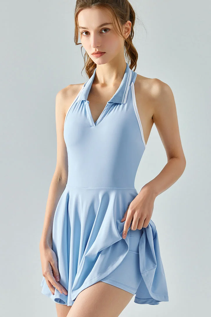 SVL Sky Blue Padel & Tennis Dress with Built-In Bra & Shorts - Light Blue - SVL for Women | Best Price UAE